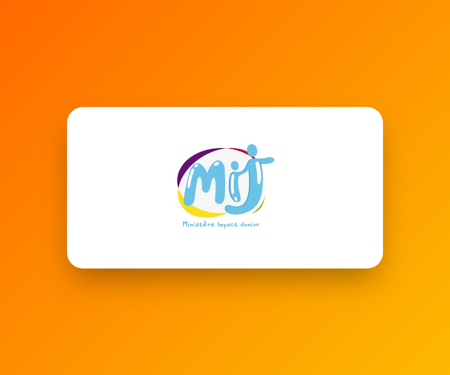 Logo Ministère Impact Junior sur fond dégradé orange-or