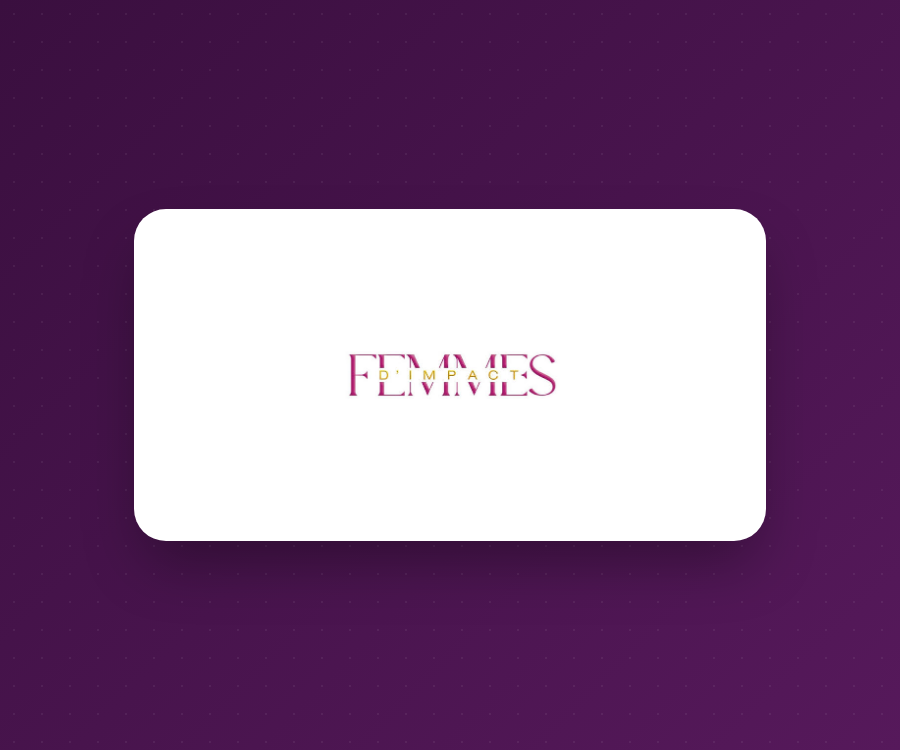 Logo Femmes d'Impact sur fond dégradé magenta